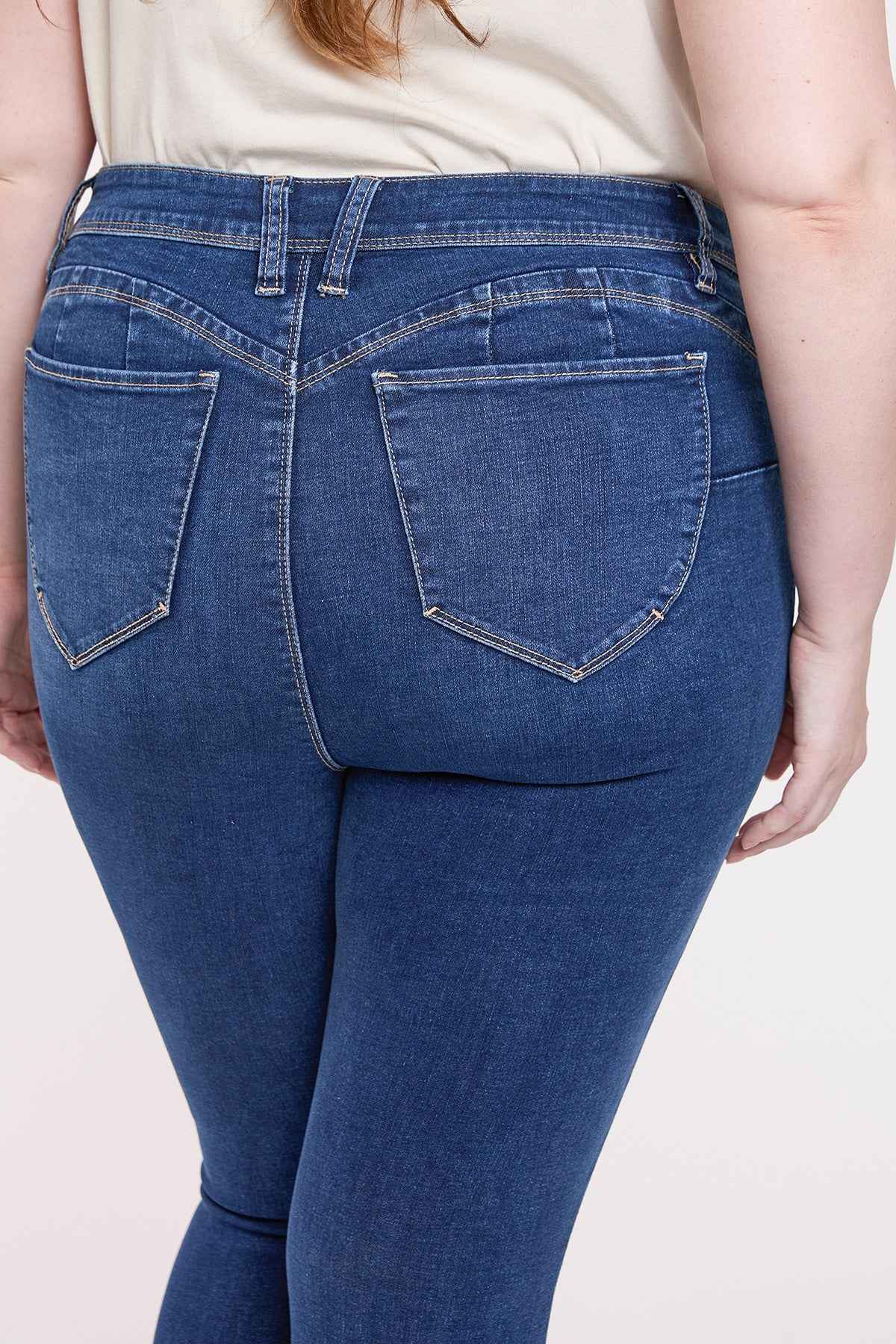 TEEK - Womens Plus High Rise Curve Confidence WannaBettaButt Skinny Jeans JEANS TEEK YMJ