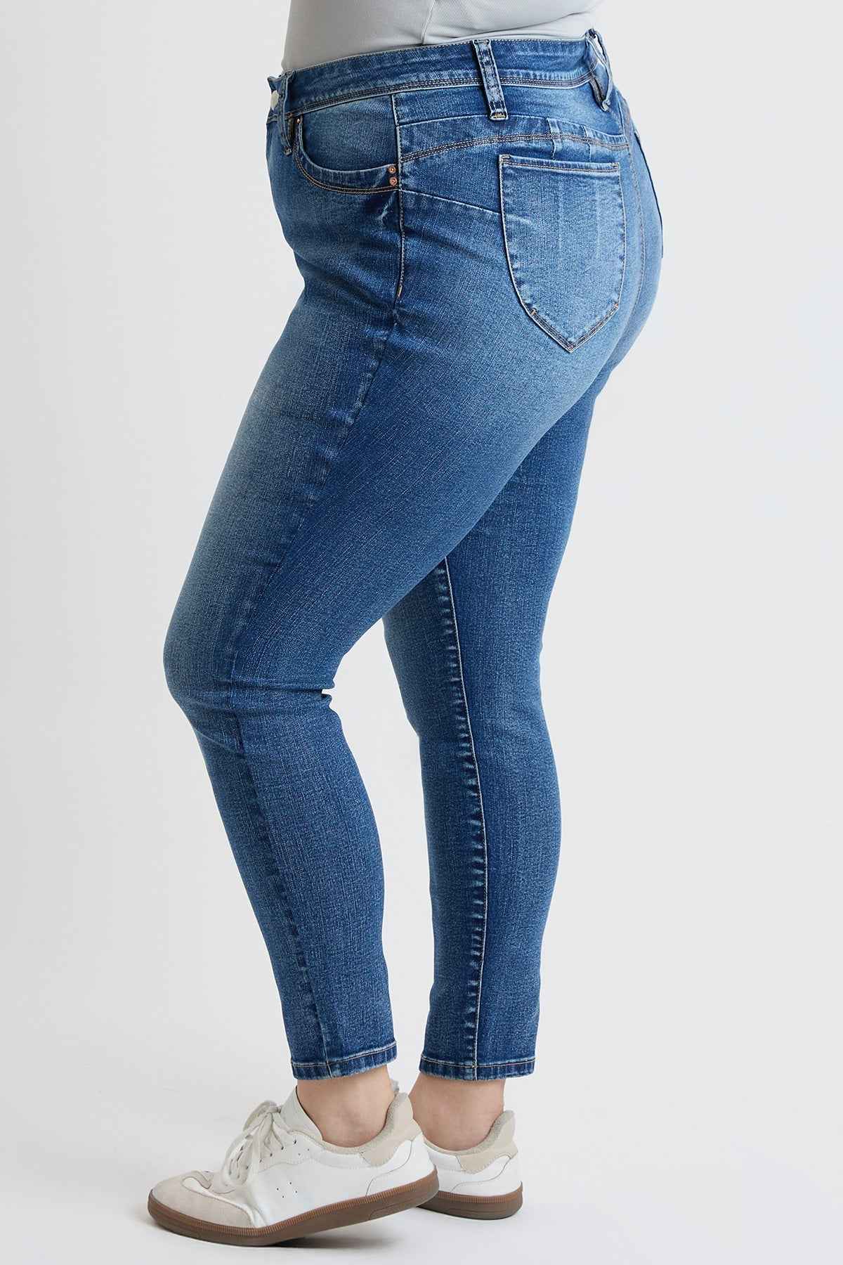 TEEK - Womens Plus High Rise Curve Confidence WannaBettaButt Skinny Jeans JEANS TEEK YMJ