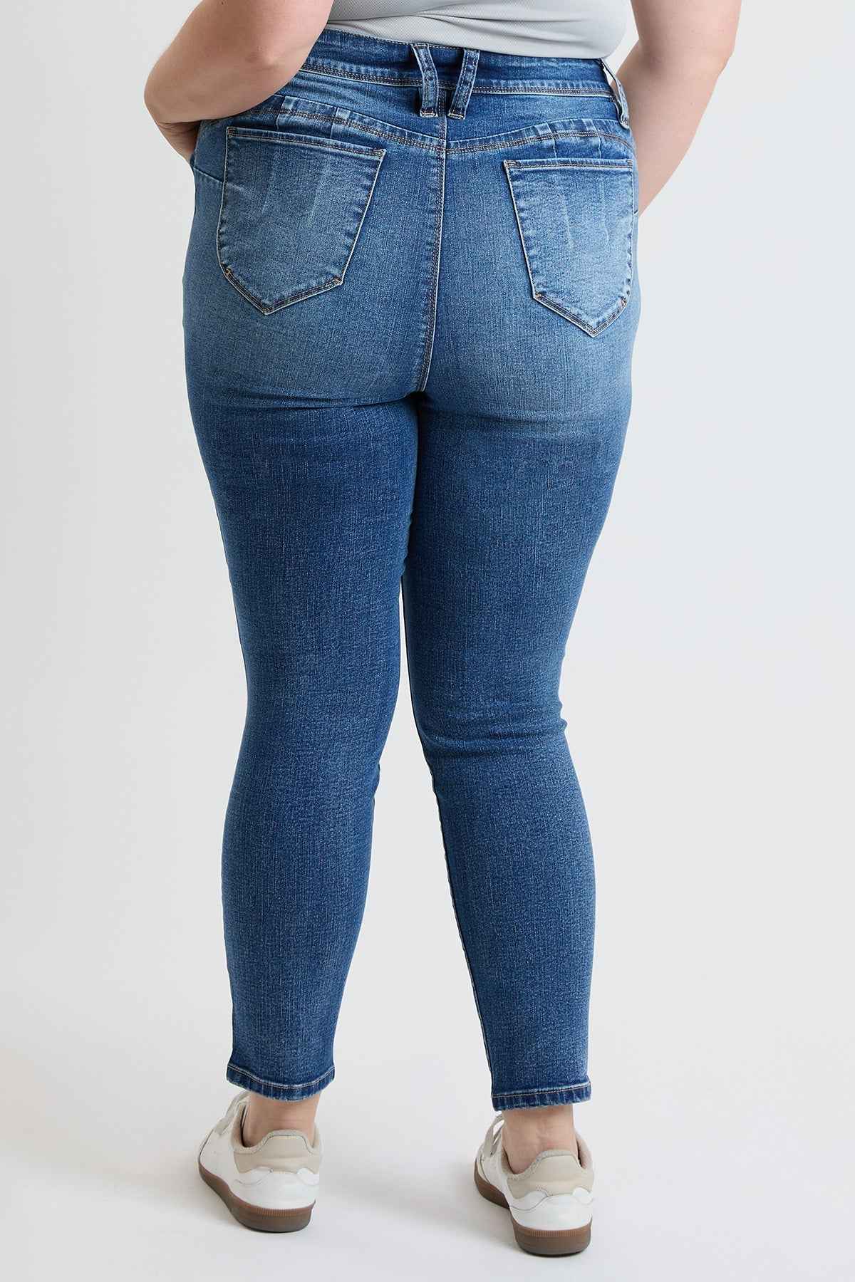 TEEK - Womens Plus High Rise Curve Confidence WannaBettaButt Skinny Jeans JEANS TEEK YMJ