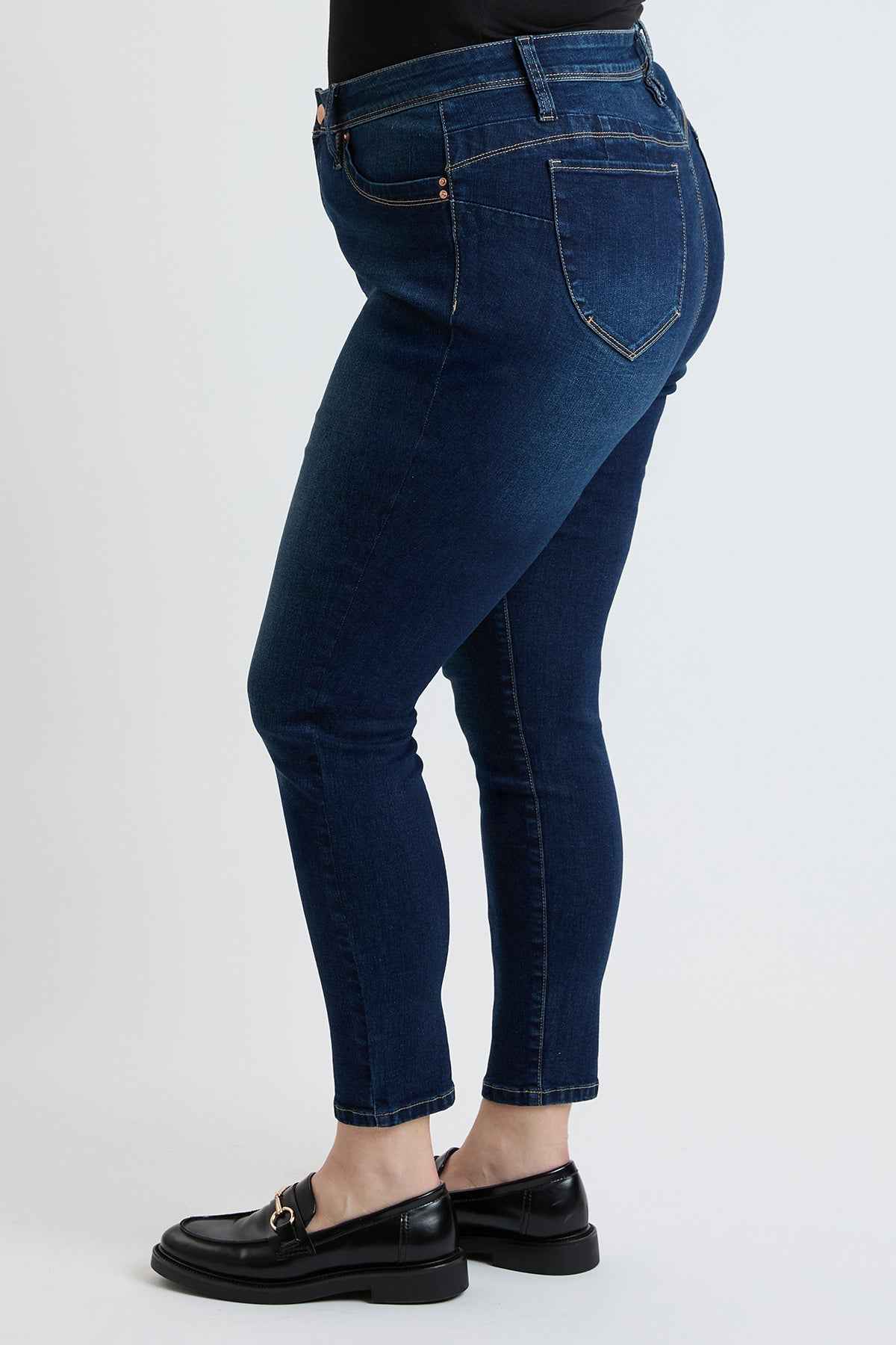 TEEK - Womens Plus High Rise Curve Confidence WannaBettaButt Skinny Jeans JEANS TEEK YMJ