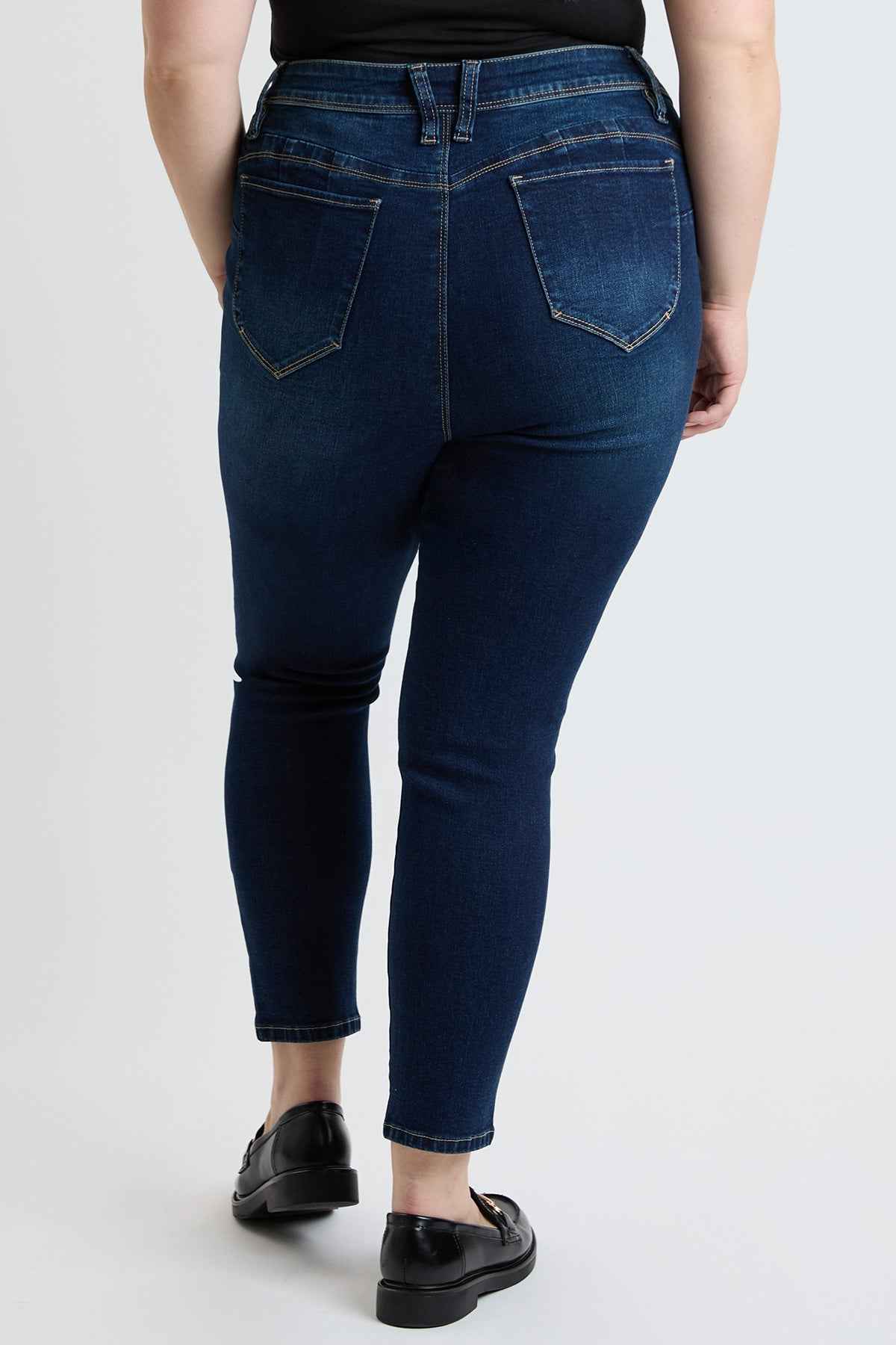 TEEK - Womens Plus High Rise Curve Confidence WannaBettaButt Skinny Jeans JEANS TEEK YMJ