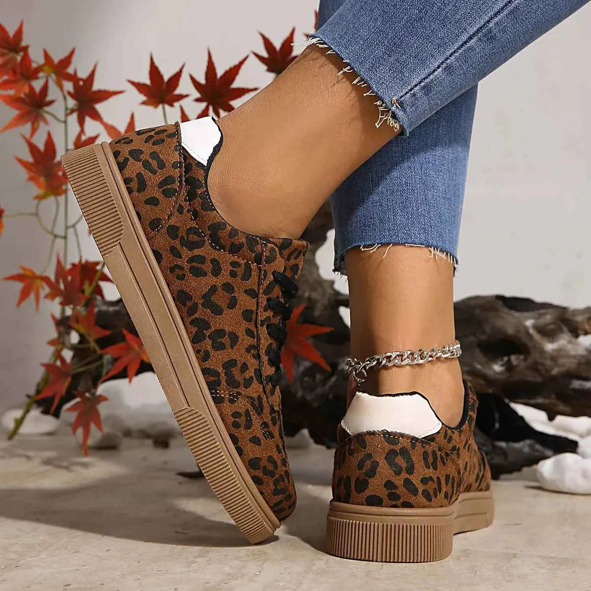 TEEK - Leopard Lace Up Sneakers SHOES TEEK Trend