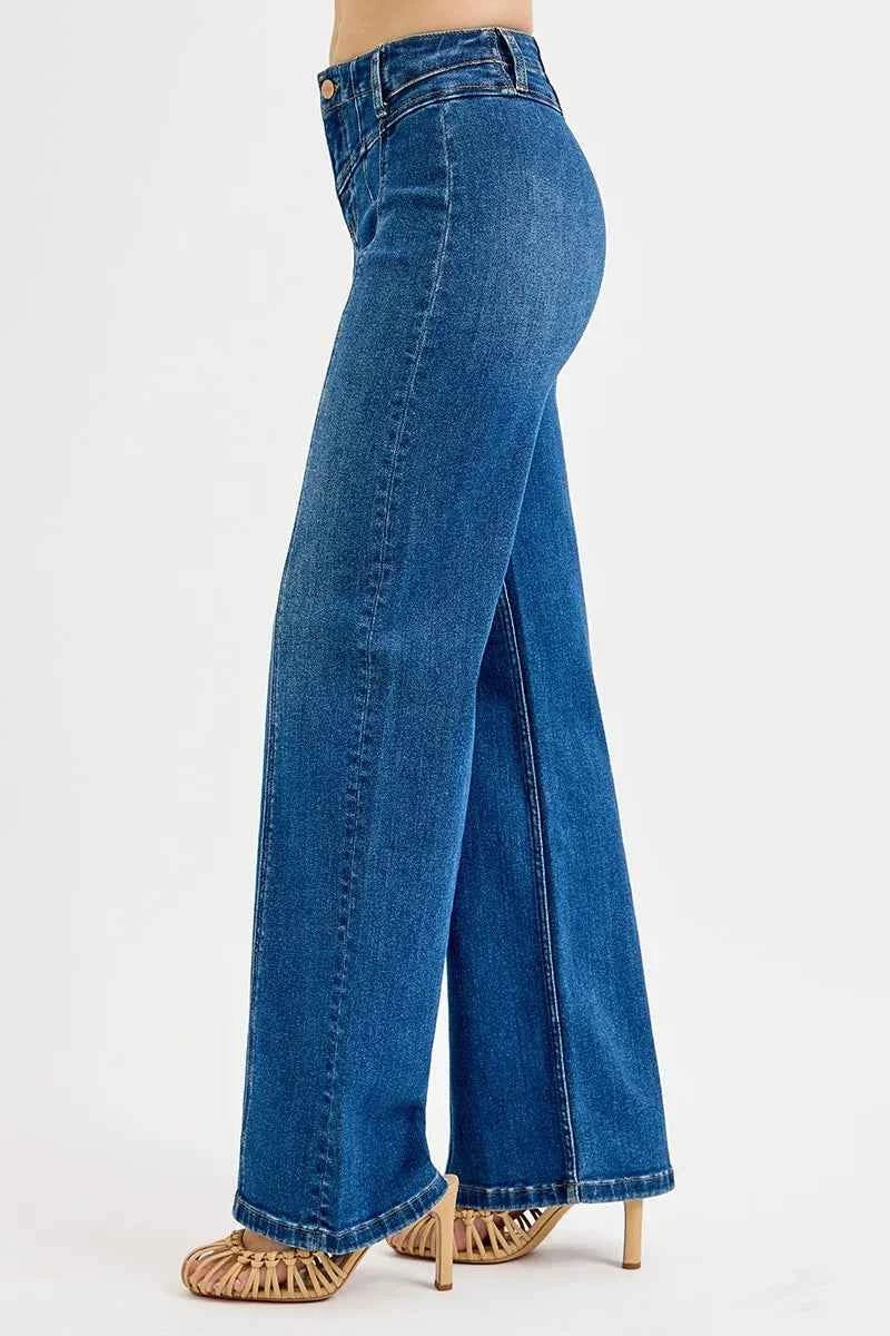 TEEK - Seam Detail Wide Leg Jeans JEANS TEEK Trend