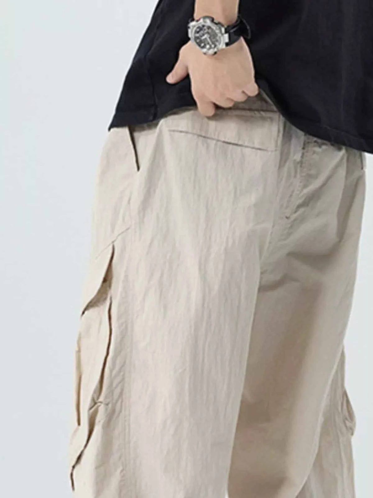 TEEK - Mens Full Size Lightweight Cargo Pants with Adjustable Belt Plus Size PANTS TEEK Trend