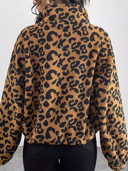 TEEK - Caramel Leopard Zip Up Long Sleeve Jacket JACKET TEEK Trend