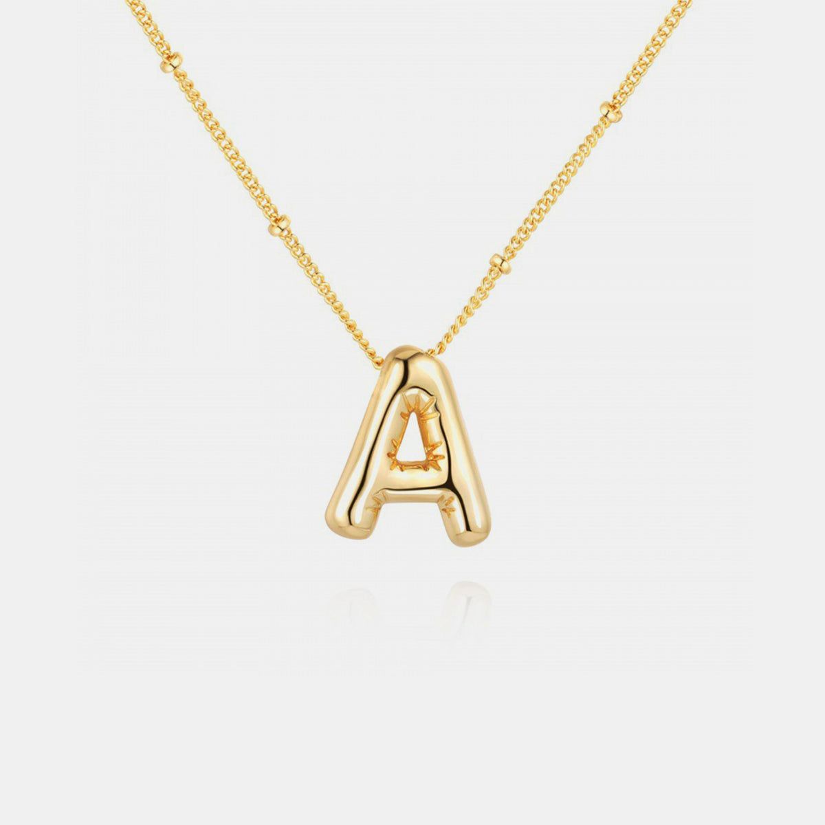Gold-Plated Letter Pendant Necklace  TEEK Trend Style A One Size 