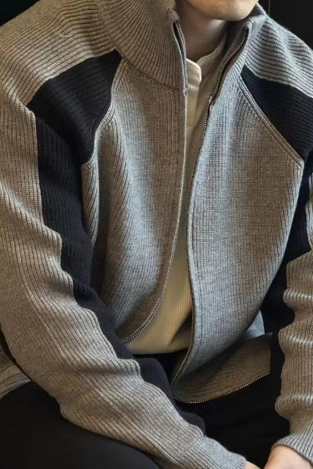 TEEK - Mens Zip Up Long Sleeve Cardigan SWEATER TEEK Trend