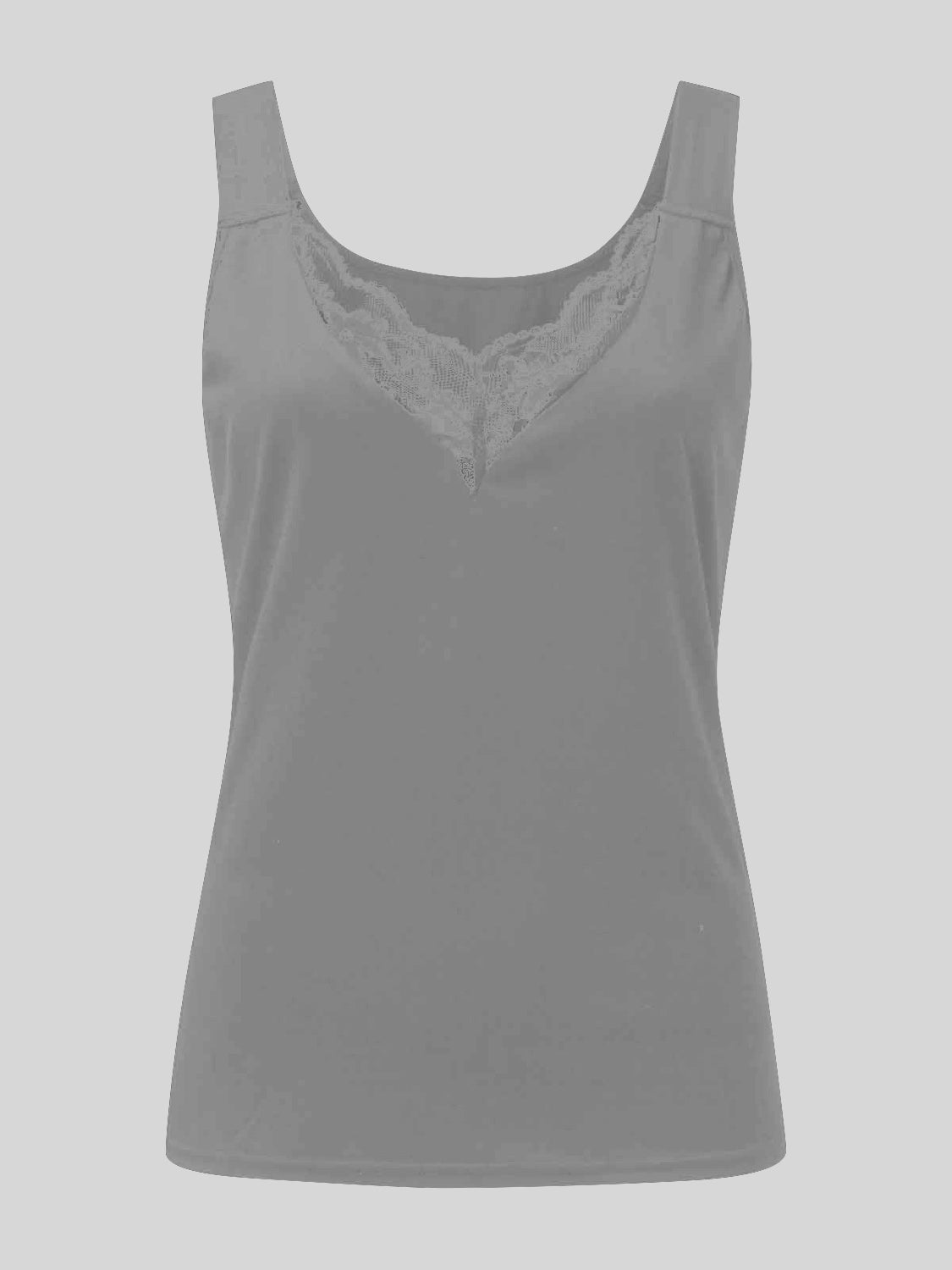TEEK - V-Neck Lace Sweetheart Tank TOPS TEEK Trend Dark Gray S