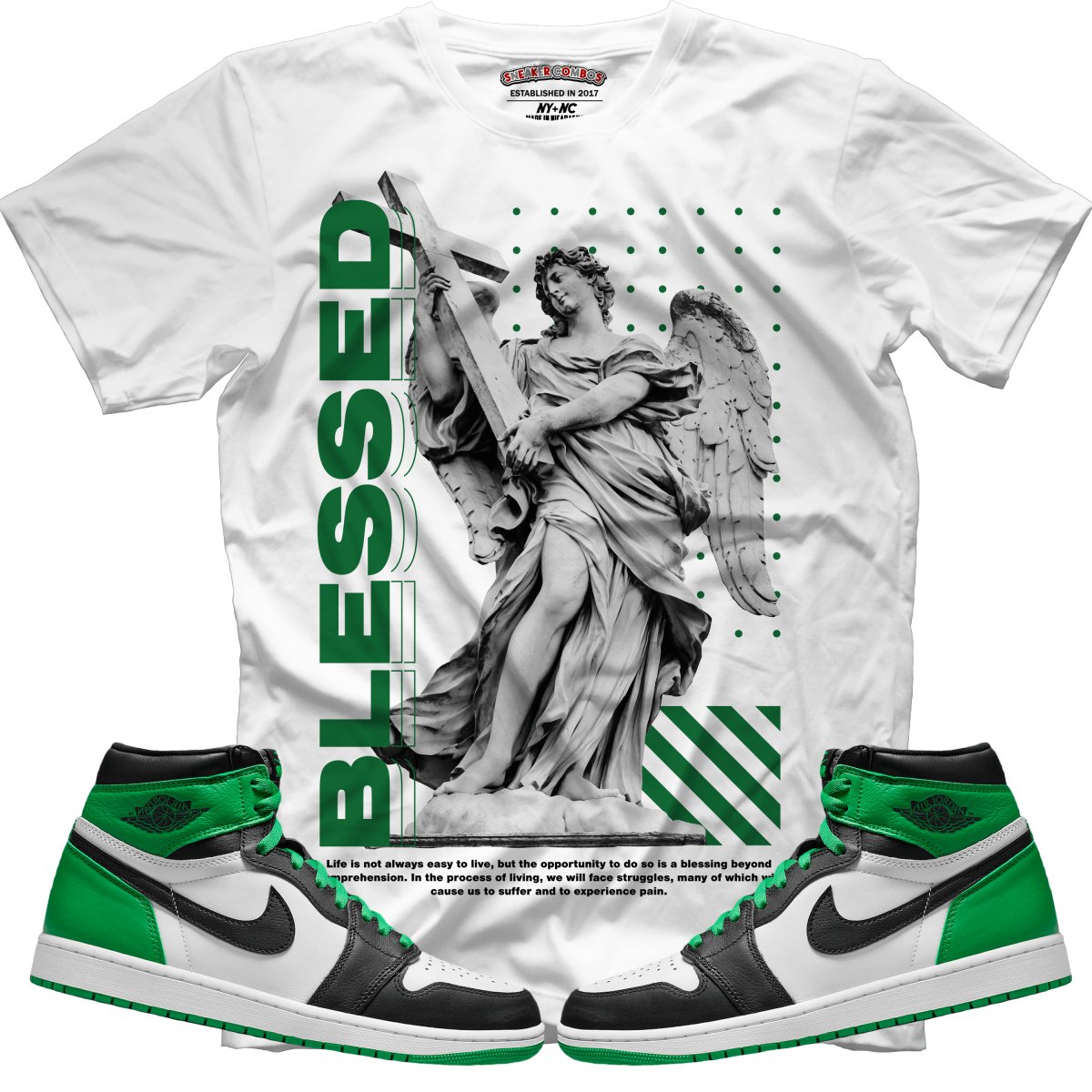 TEEK - Blessed (Air Jordan 1 Lucky Green) T-Shirt TOPS TEEK MS X-Small