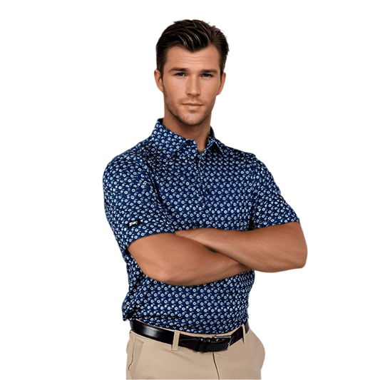 TEEK - Blue Floral Men's Polo TOPS TEEK 2P