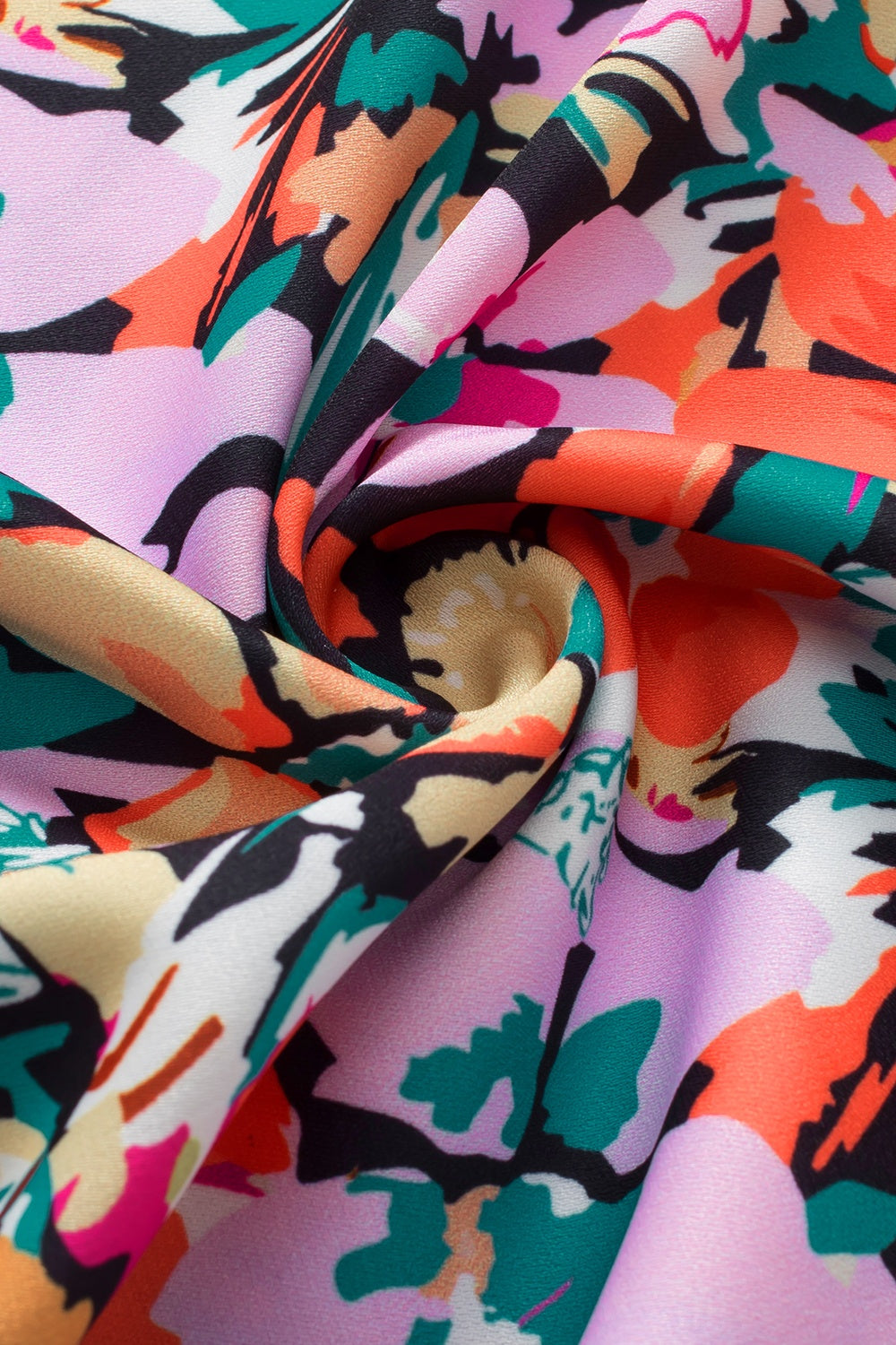 TEEK - Floral Ruffled V-Neck Cap Sleeve Blouse TOPS TEEK Trend