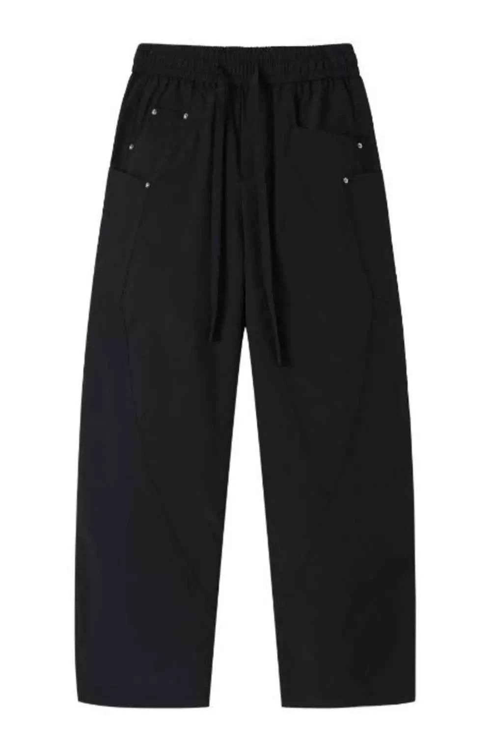 TEEK - Mens Full Size Relaxed Fit Drawstring Cargo Pants Plus Size PANTS TEEK Trend