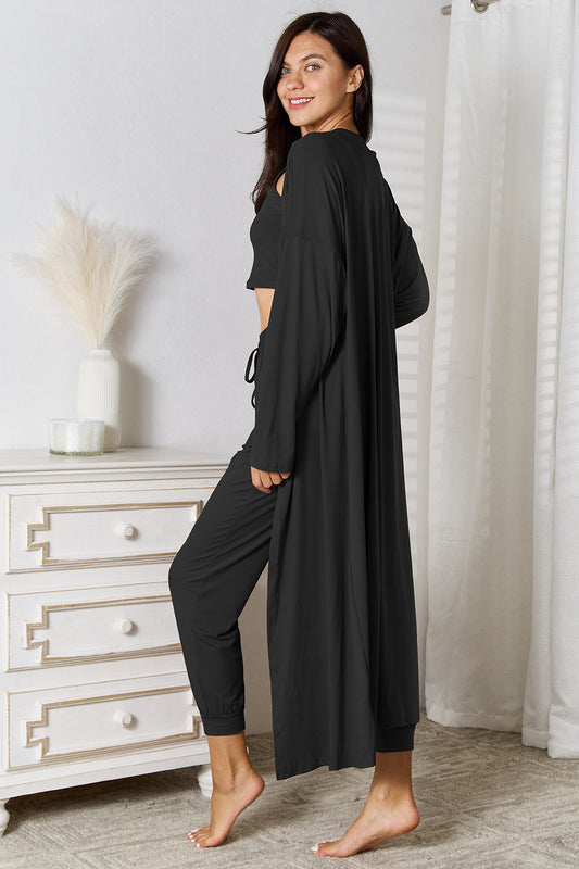 TEEK - Tank Pants Cardigan Pocketed Set TEEK Trend