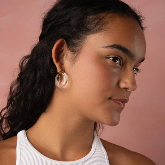 TEEK - Clear Chunky Graduated Hoop Earrings JEWELRY TEEK GNH