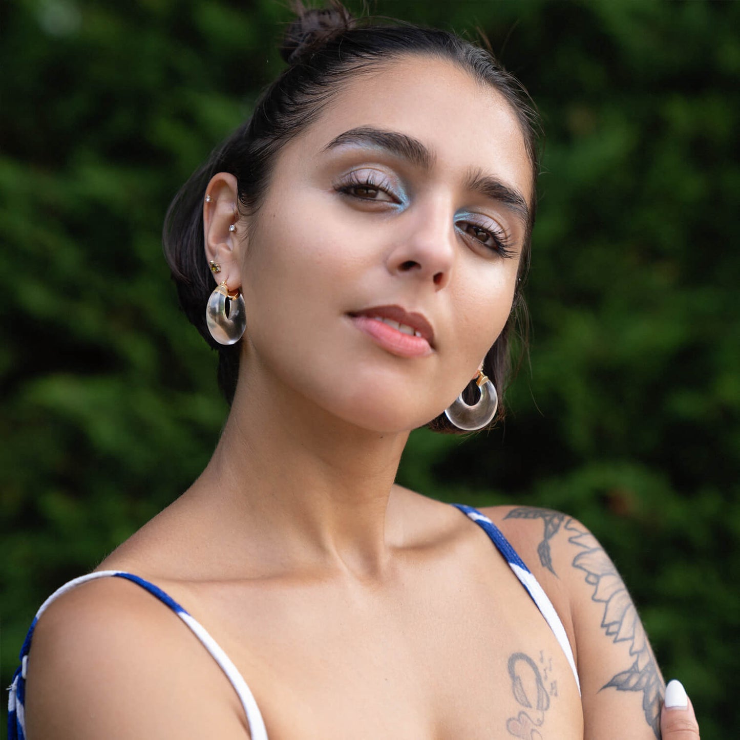 TEEK - Clear Chunky Graduated Hoop Earrings JEWELRY TEEK GNH