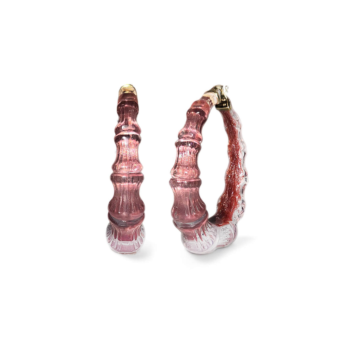 TEEK - Bamboo Illusion Lucite Hoop Earrings JEWELRY TEEK GNH COCOA