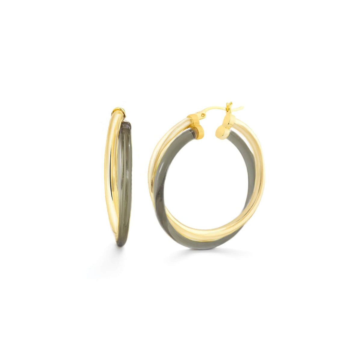 TEEK - Crossover Lucite Hoop Earrings JEWELRY TEEK GNH BLACKBERRY