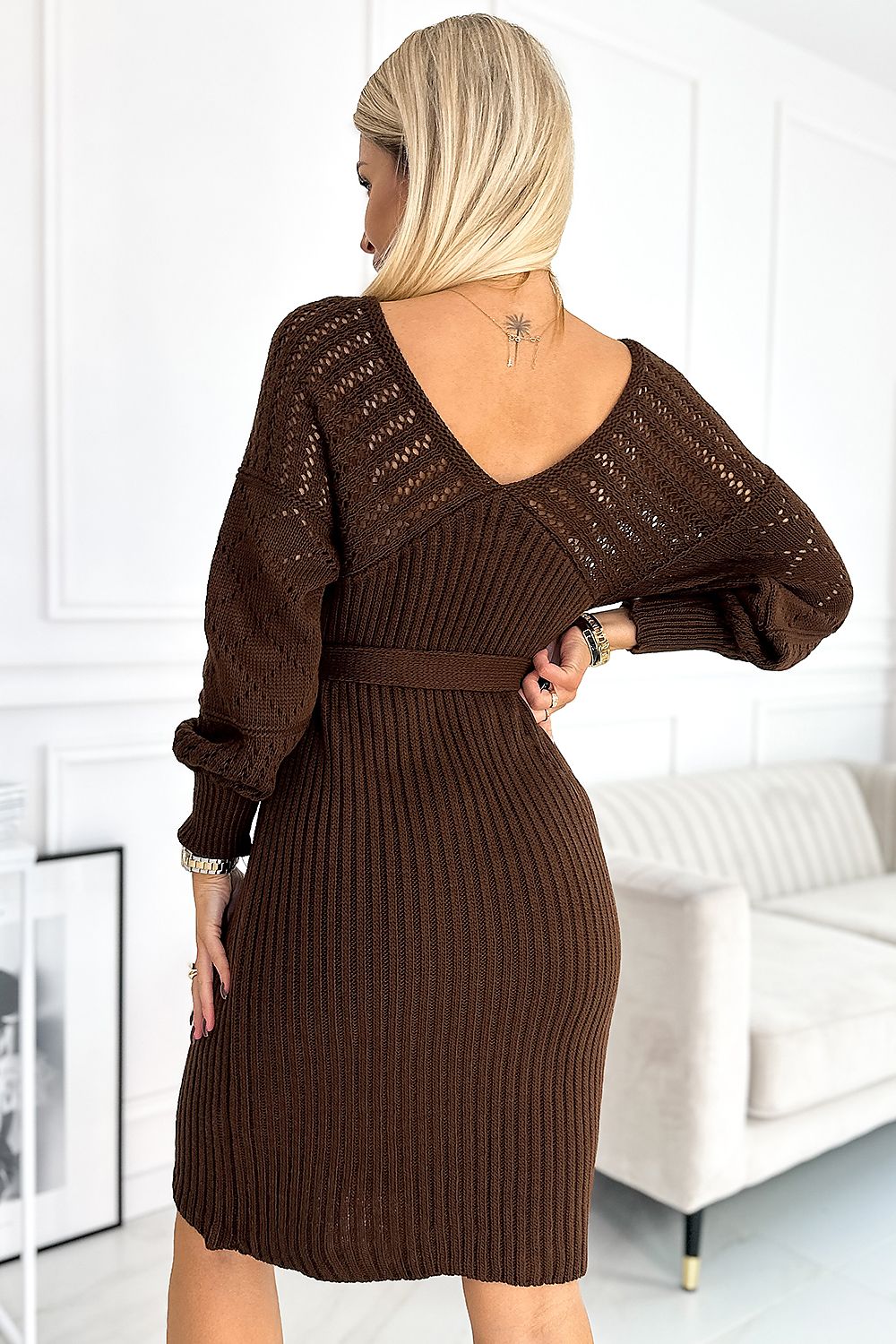 TEEK - Brown Mesh Top Daydress DRESS TEEK MH