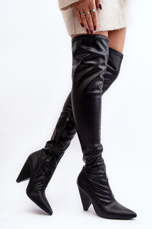TEEK - Black Over The Knee Musketeer Boots SHOES TEEK MH