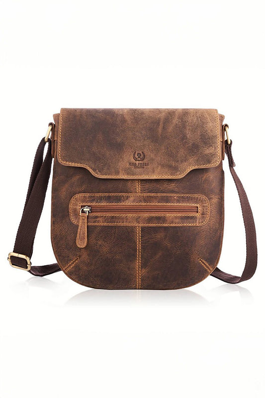TEEK - Flap Zip Natural Leather Bag