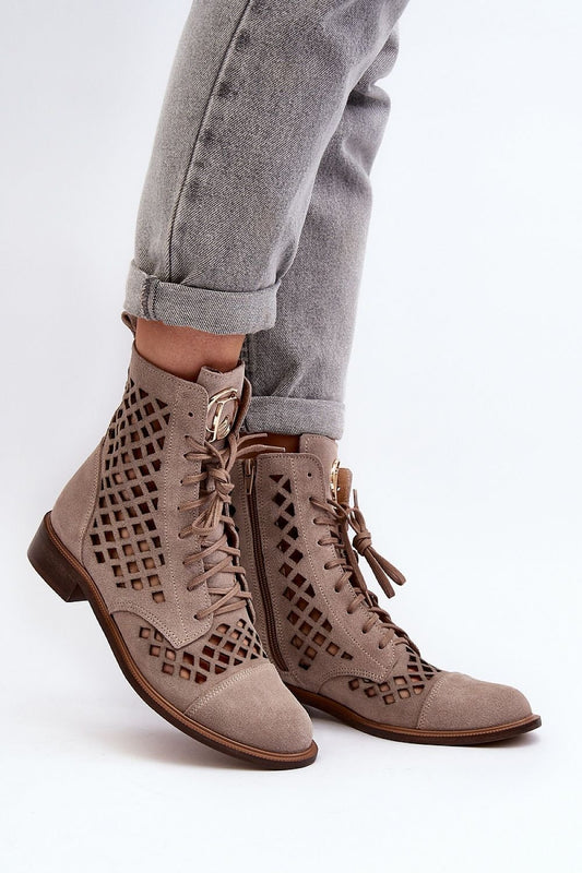 TEEK - Mesh Natural Leather AnkleBoots SHOES TEEK MH beige 6.5
