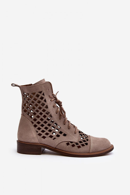 TEEK - Mesh Natural Leather AnkleBoots