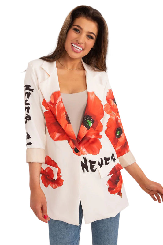 TEEK - Graphical Spectacle Blazer Jacket JACKET TEEK MH beige one-size-fits-all