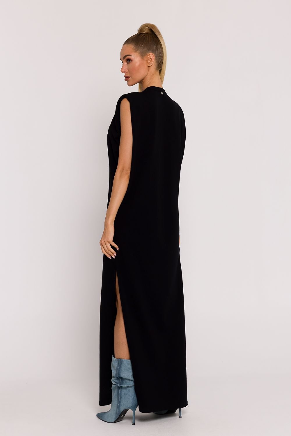 TEEK - Shrug Shoulder Long Sleeveless Slit Dress DRESS TEEK MH