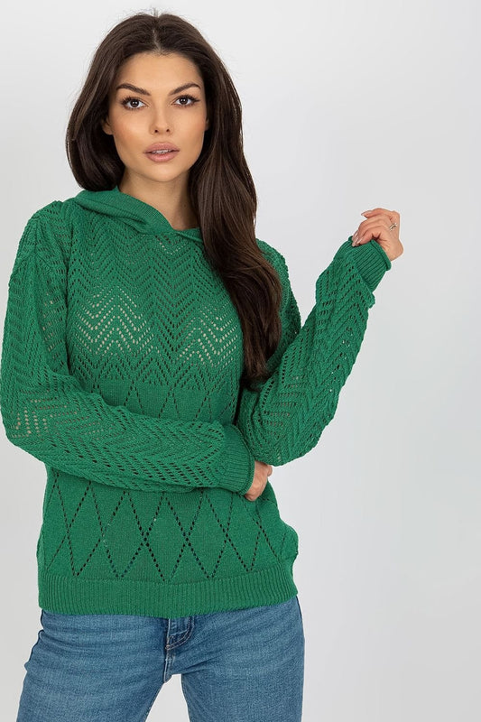 TEEK - Knitted Mixed Mesh Hoodie TOPS TEEK MH green One Size