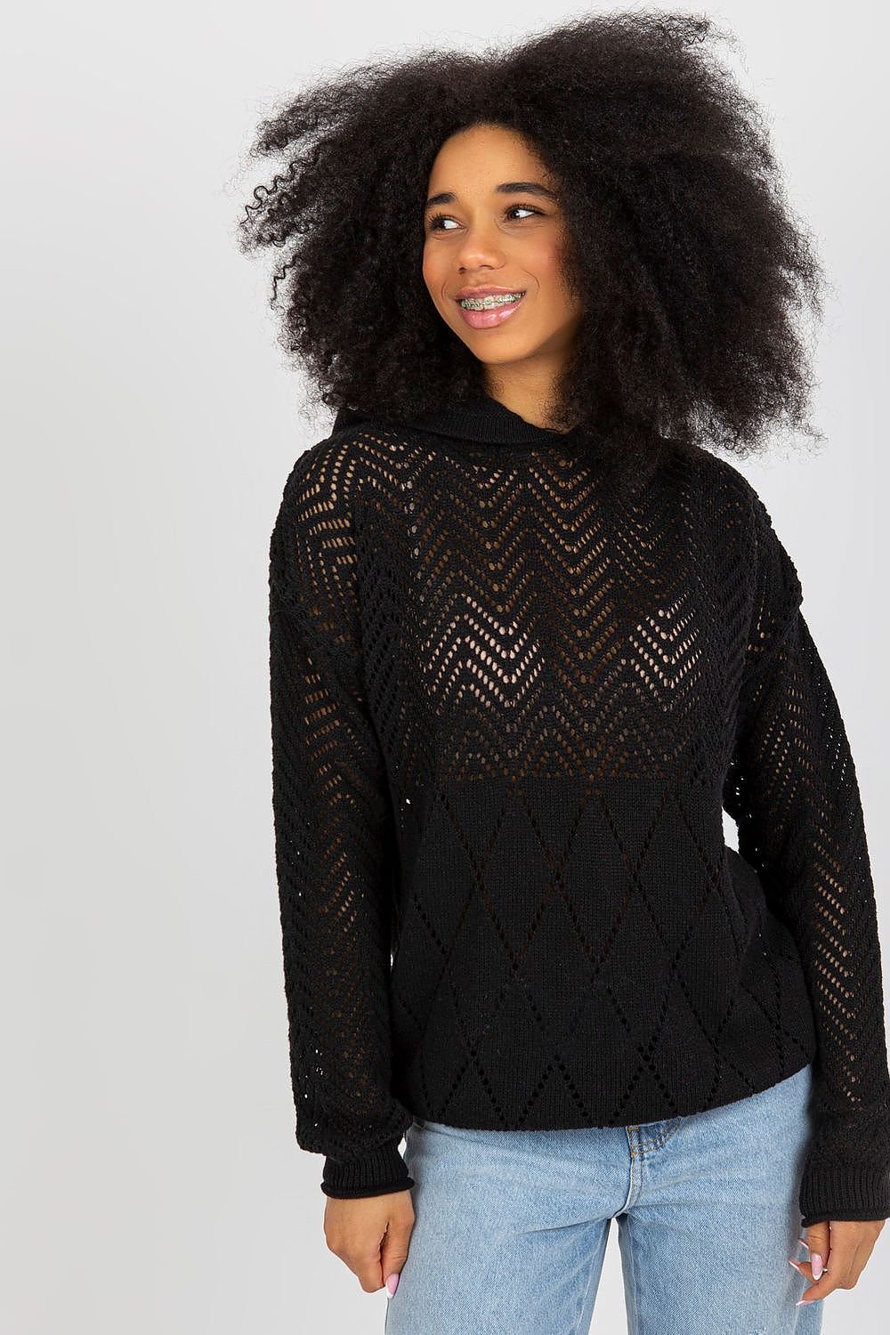 TEEK - Knitted Mixed Mesh Hoodie TOPS TEEK MH black One Size