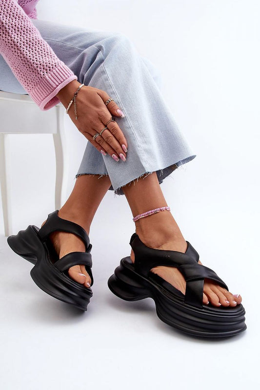 TEEK - Goe Gathered Strapped Sandals SHOES TEEK MH
