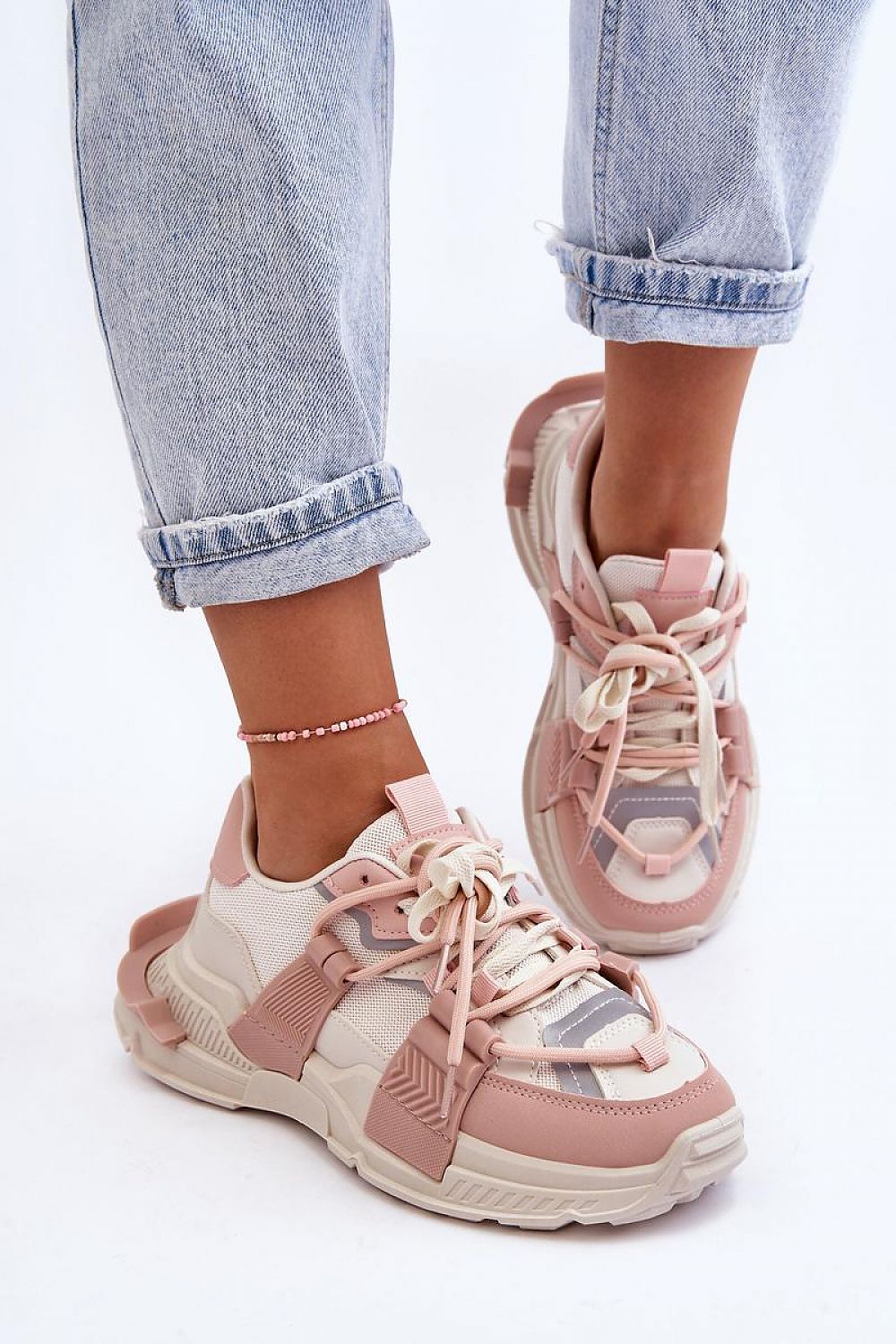TEEK - Beige Blush Grouped Lace Sneakers SHOES TEEK MH