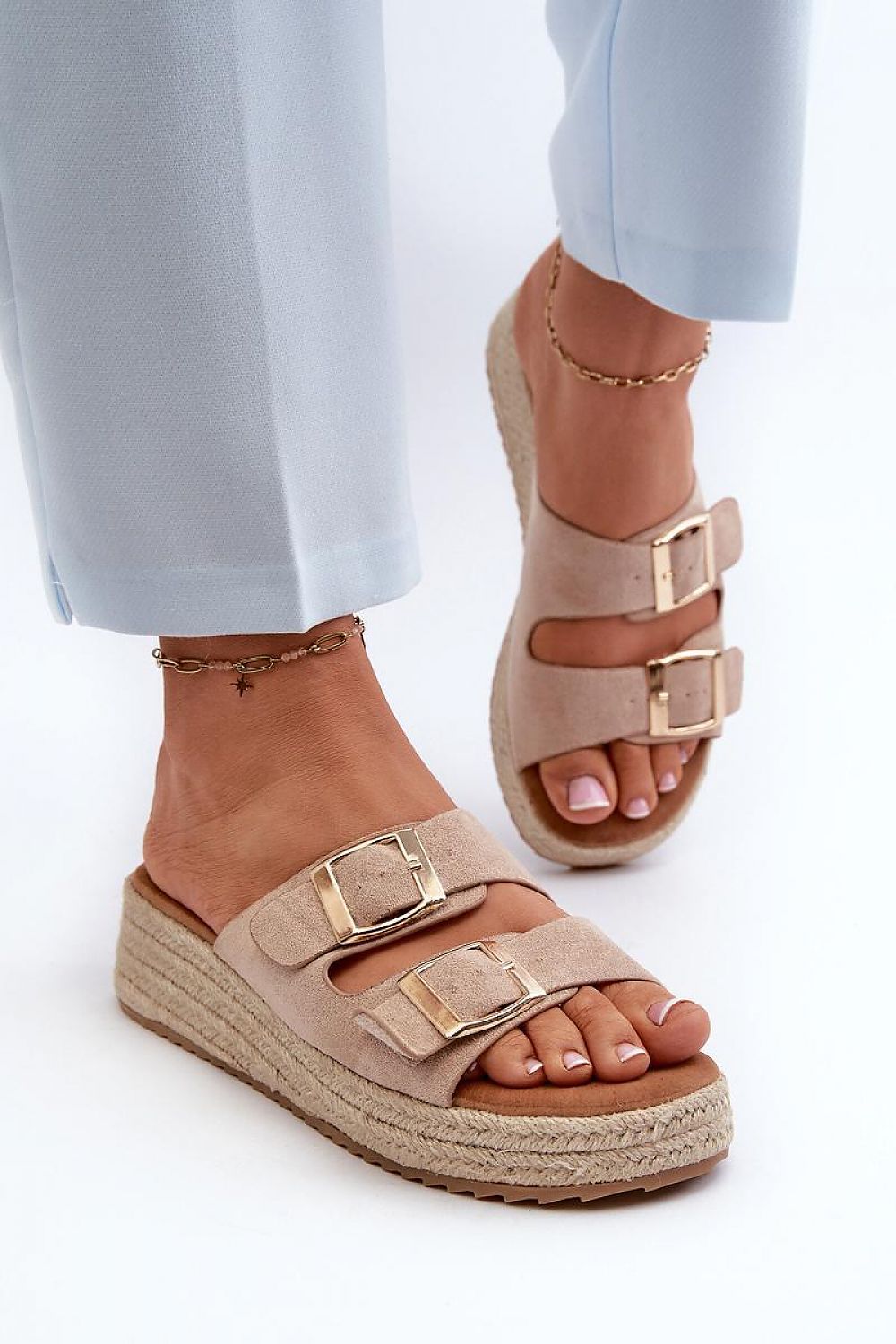 TEEK - Double Buckle Strap Straw Sole Sandals SHOES TEEK MH