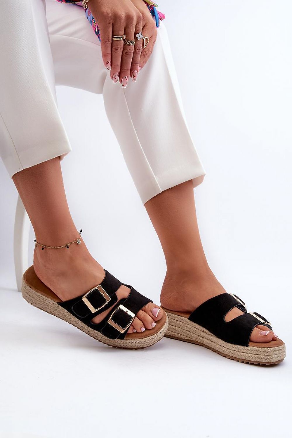 TEEK - Double Buckle Strap Straw Sole Sandals SHOES TEEK MH