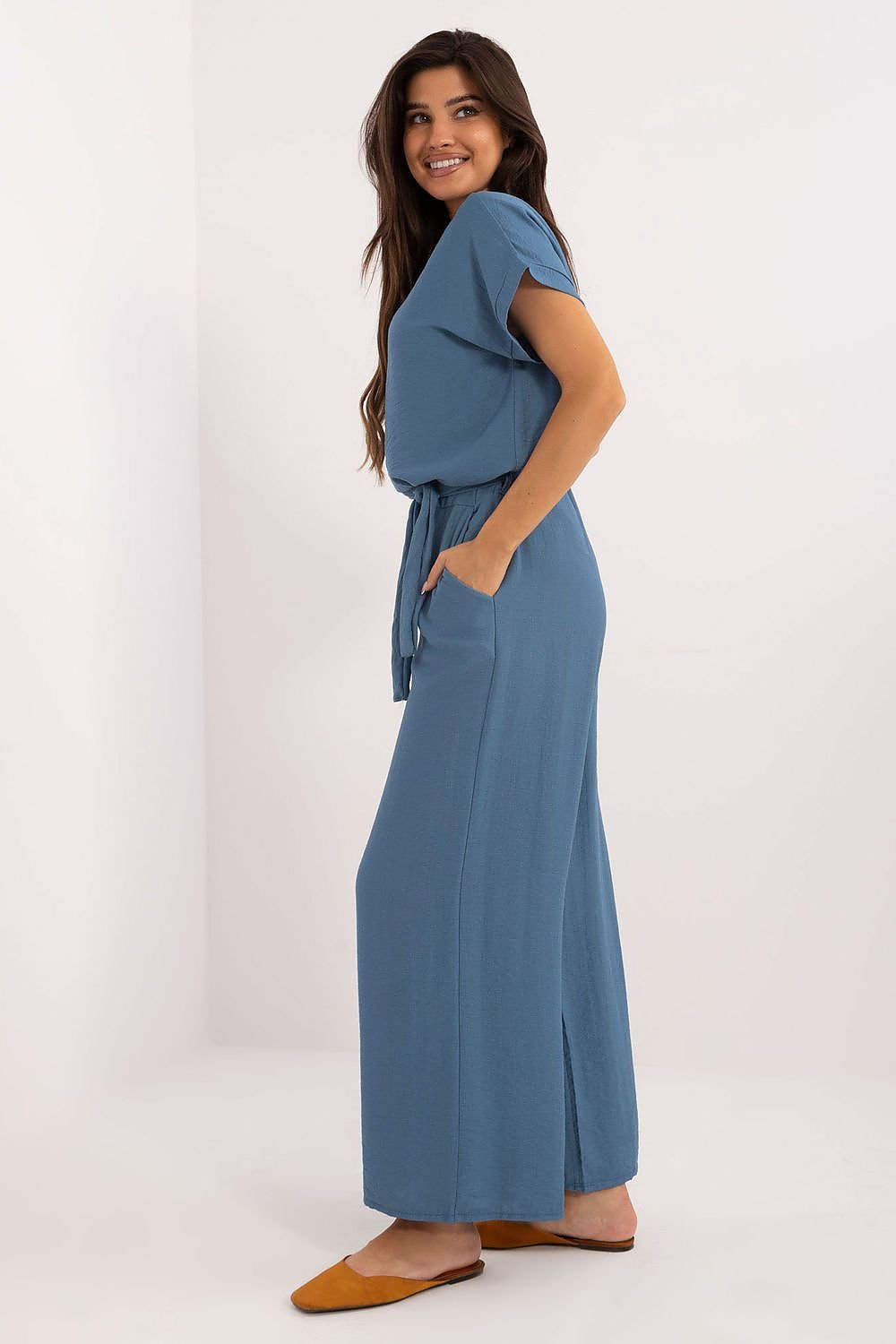 TEEK - Belted Necklace Top Pocketed Pants Set SET TEEK MH