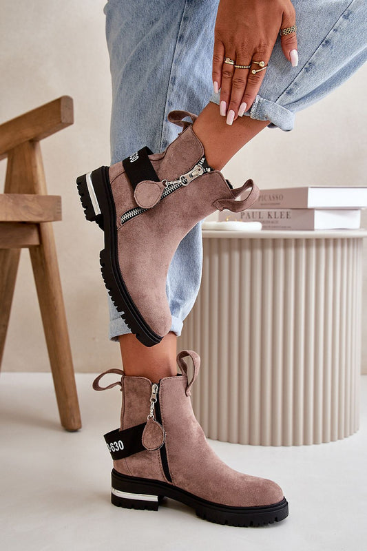 TEEK - Double Pull Zip Side Suede Boots SHOES TEEK MH beige 6.5