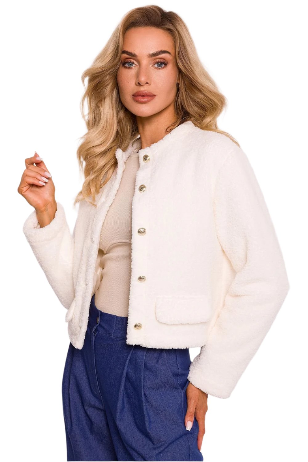 TEEK - Buttoned Terry Bear Knit Jacket JACKET TEEK MH beige S