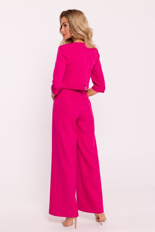 TEEK - Cropped Suit Top Flared Leg Jumpsuit JUMPSUIT TEEK MH