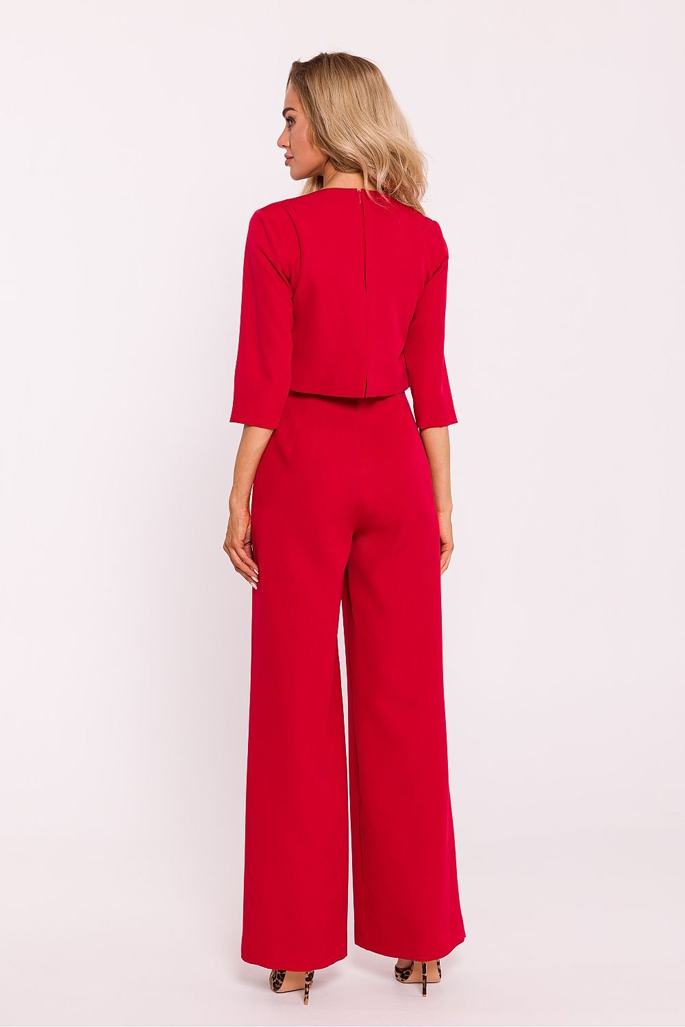 TEEK - Cropped Suit Top Flared Leg Jumpsuit JUMPSUIT TEEK MH