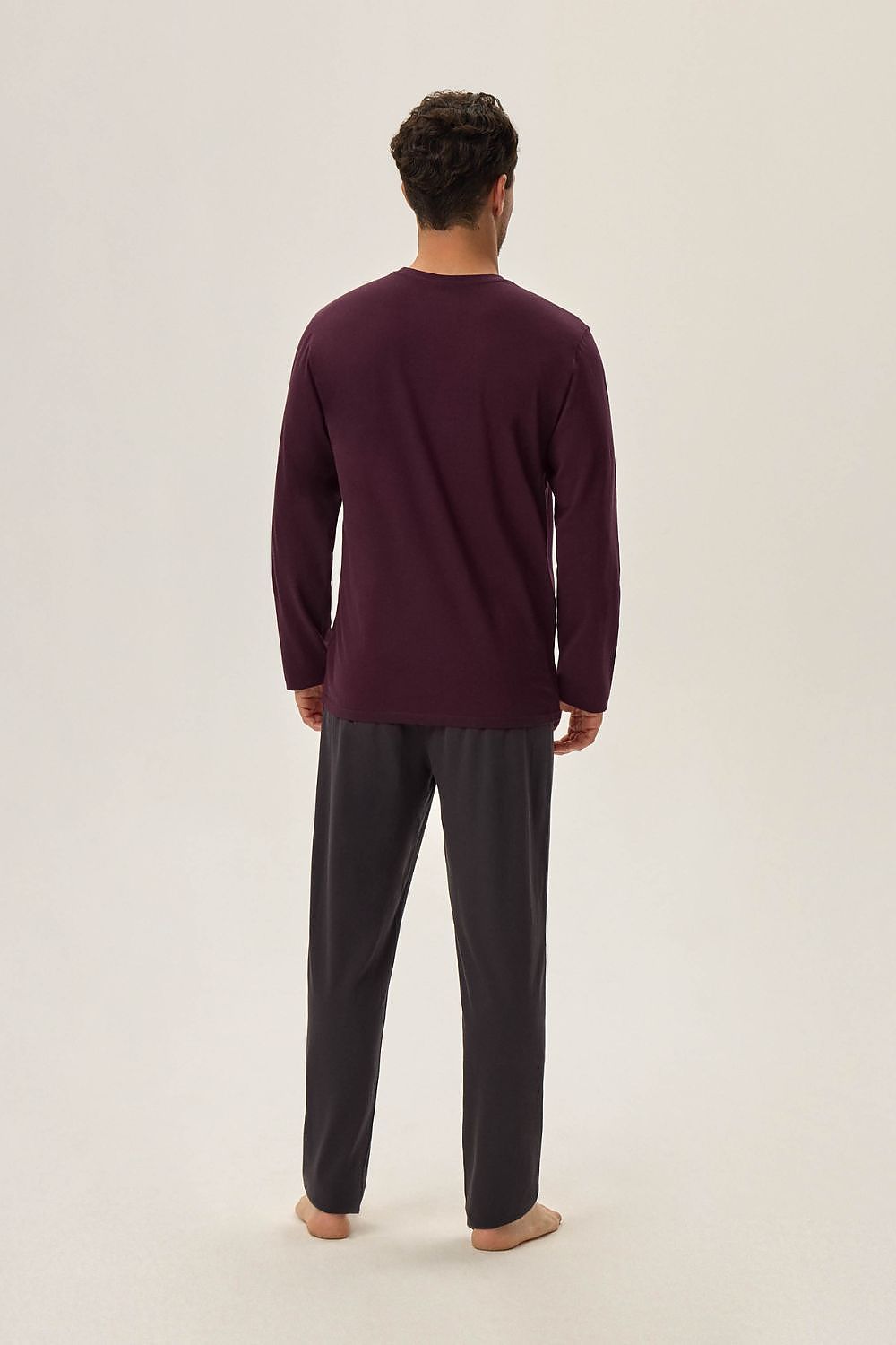 TEEK - 2pc Burgundy Long Sleeve Pants Pajama Set SLEEPWEAR TEEK MH