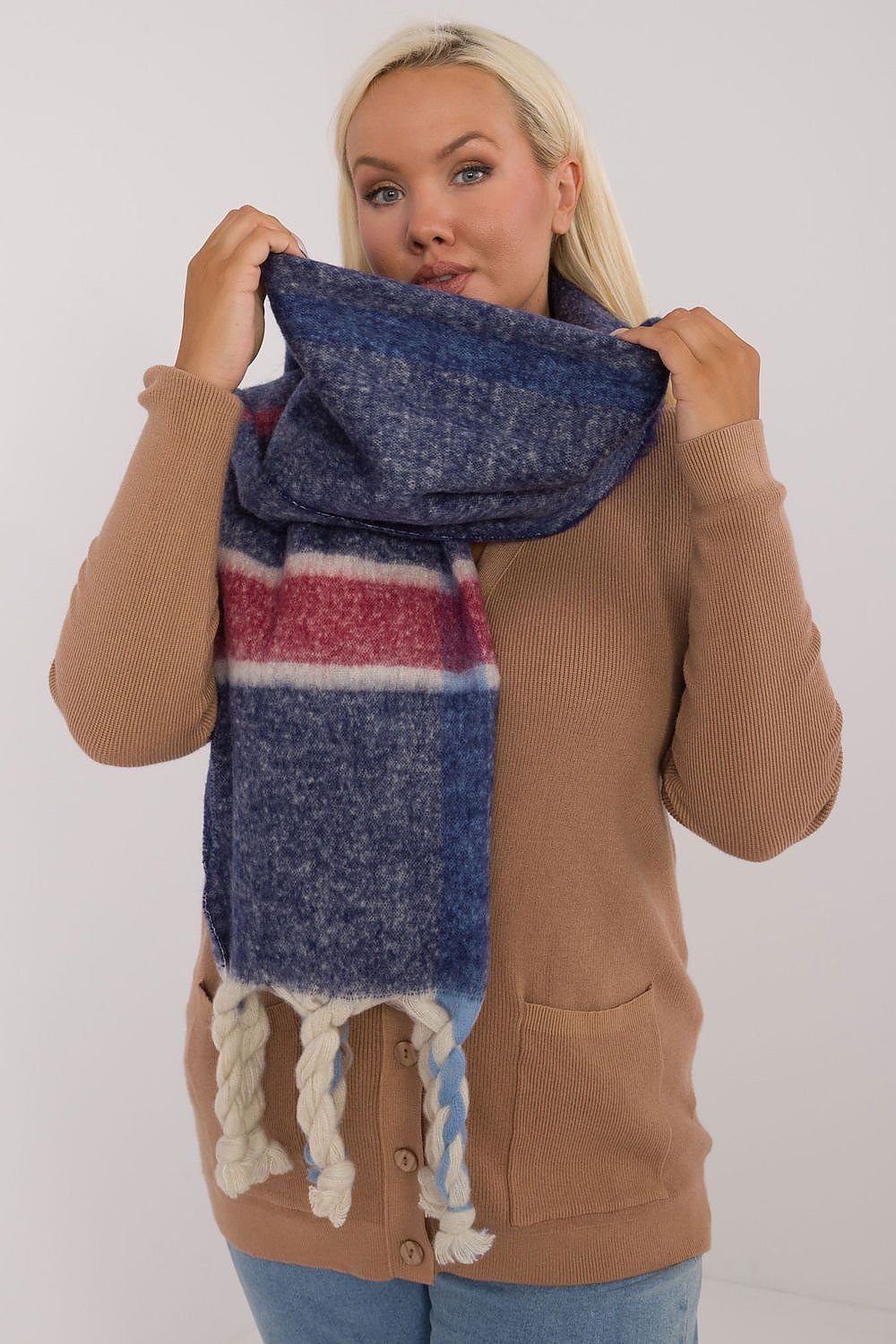TEEK - Big Plaid Fringe Scarf SCARF TEEK MH violet