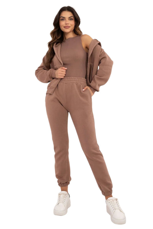 TEEK - 3pc Baby Girl Sweatsuit Set SET TEEK MH brown One Size