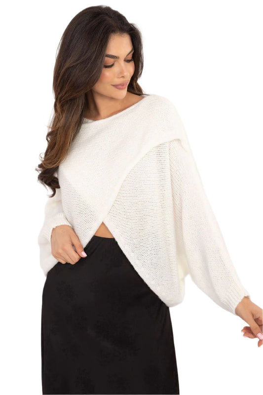 TEEK - Front Crossover Sweater TOPS TEEK MH beige One Size