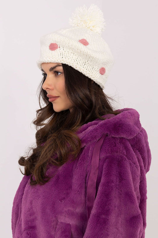 TEEK - Beige Dotted Pom Pom Beanie HAT TEEK MH