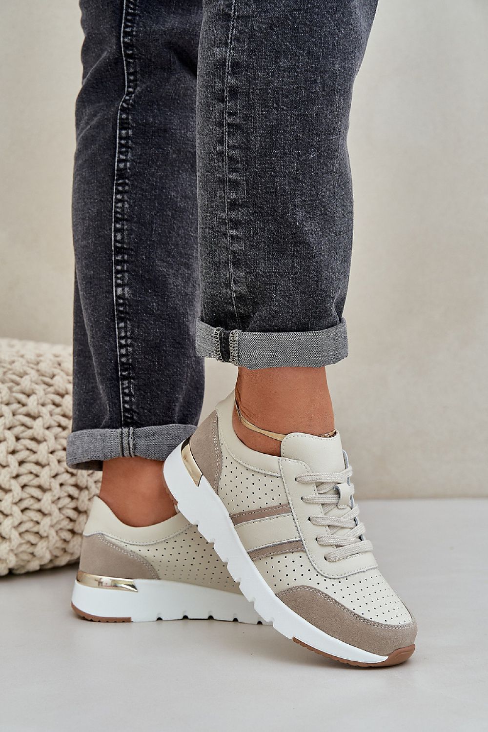 TEEK - Beige Laced Street Sport Sneakers SHOES TEEK MH