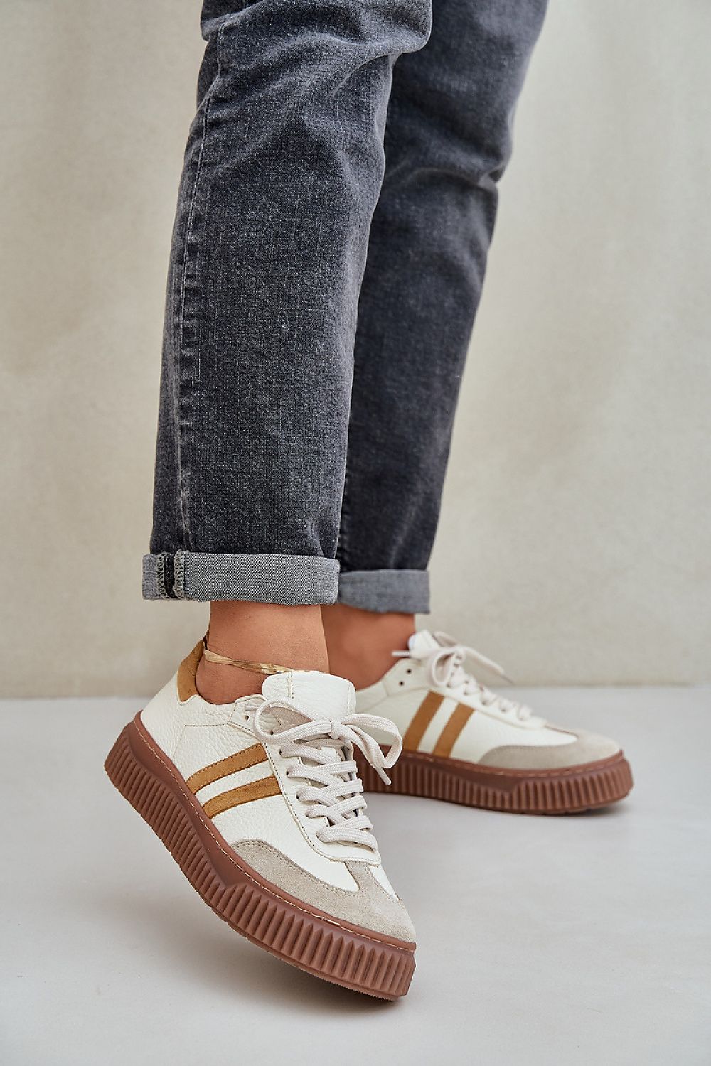 TEEK - Leather Walk Sneakers SHOES TEEK MH beige 6.5