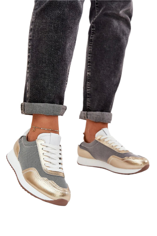 TEEK - Golden Grey Laced Sneakers SHOES TEEK MH 6.5