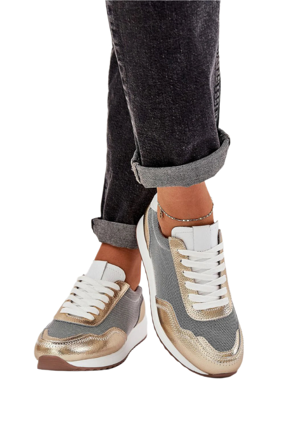 TEEK - Golden Grey Laced Sneakers SHOES TEEK MH