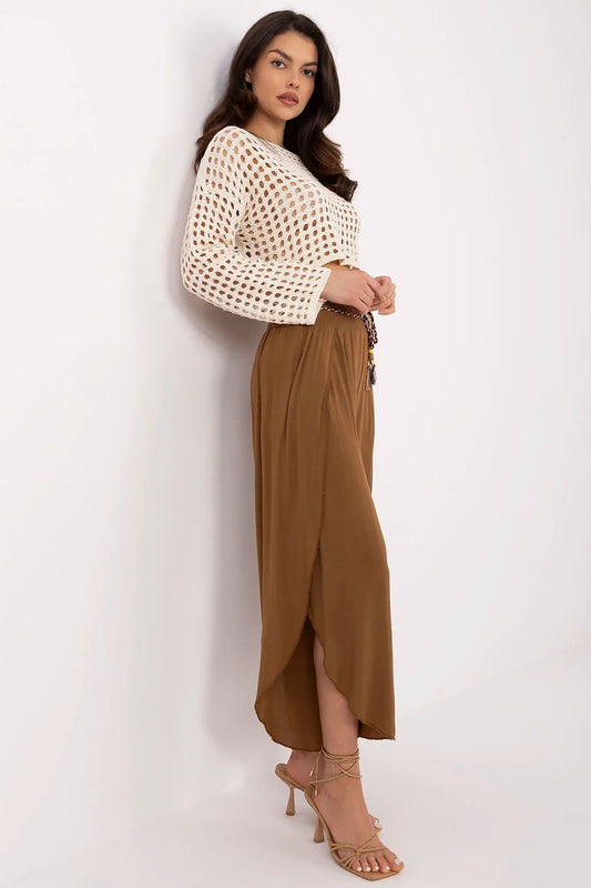 TEEK - Brown Wide Flow Palazzo Trousers PANTS TEEK MH S