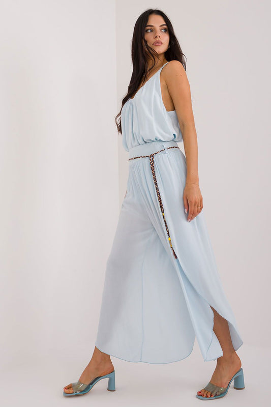 TEEK - Light Blue Wide Flow Palazzo Trousers PANTS TEEK MH